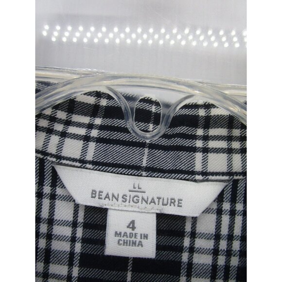 LL Bean Top 4 Wool Blend Signature Tunic Flannel Shirt Band Collar - Picture 9 of 11